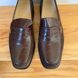 Elegant Brown Kangaroo and Suede Leather Loafers